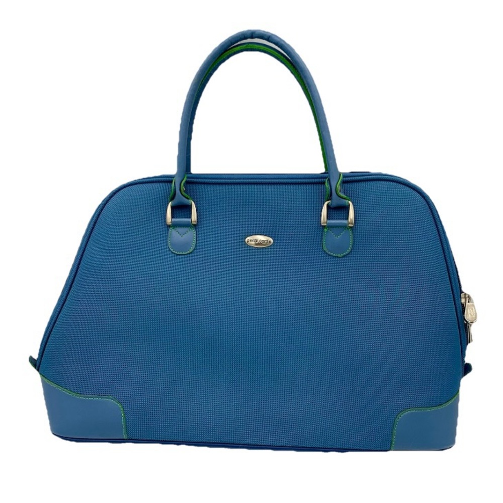 Vintage Pierre Cardin Travel Tote Carry On Shoulder Bag Blue Luggage 19x13x7 EUC - Picture 2 of 15